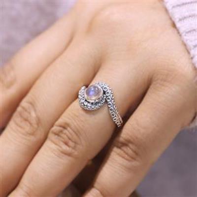925 Sterling Silver Labradorite Tentacle Band Ring | Akrati Jewels Inc
