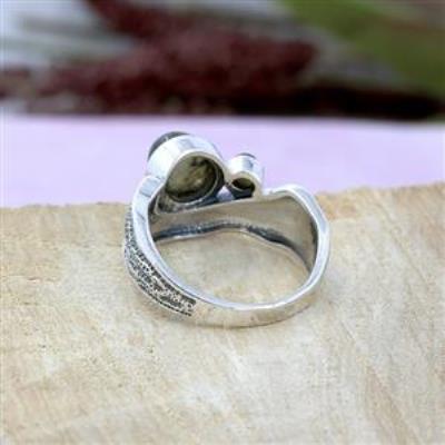 Unique 925 Sterling Silver Oval Shape Gemstone Wave Band Ring Jewelry Manufacturer | Akrati Jewels Inc