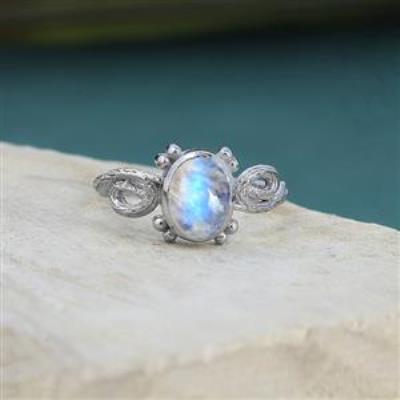 925 Silver Blue Flash Gemstone Vintage Style Designer Band Ring Women Jewelry Distributor | Akrati Jewels Inc