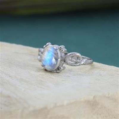 925 Silver Blue Flash Gemstone Vintage Style Designer Band Ring Women Jewelry Distributor | Akrati Jewels Inc
