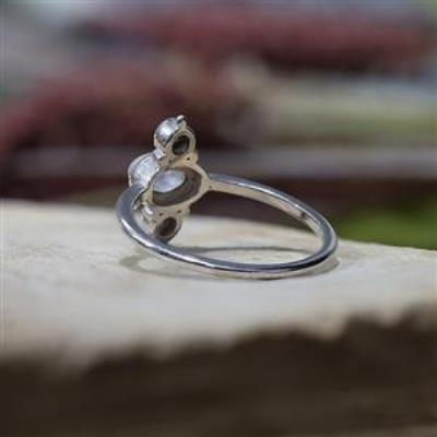Three Gemstone Boho Bali Style 925 Silver Statement Band Ring For Teen Jewelry Distributor | Akrati Jewels Inc