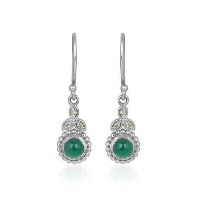 Shop 925 Sterling Silver Round Korean Leaf Designer Dangle Hanging Earrings Distributor 