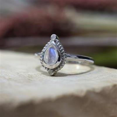 925 Sterling Silver Tear Drop Spiritual Gemstone Handmade Band Rings Jewelry Manufactutrer | Akrati Jewels Inc