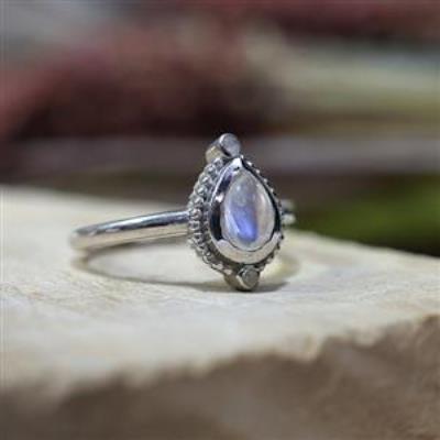 925 Sterling Silver Tear Drop Spiritual Gemstone Handmade Band Rings Jewelry Manufactutrer | Akrati Jewels Inc