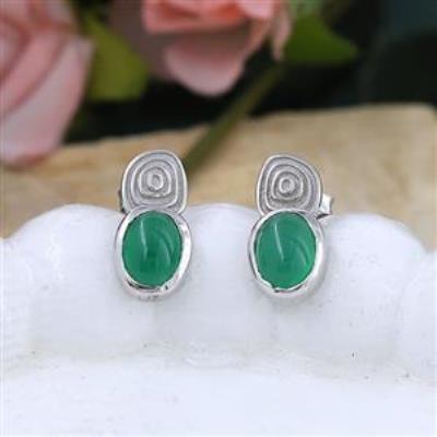 925 Silver Handcrafted Spiral Design Gemstone Stud Earrings Minimalistic Jewelry Suppliers | Akrati Jewels Inc