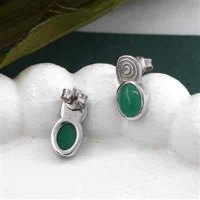 925 Silver Handcrafted Spiral Design Gemstone Stud Earrings Minimalistic Jewelry Suppliers | Akrati Jewels Inc