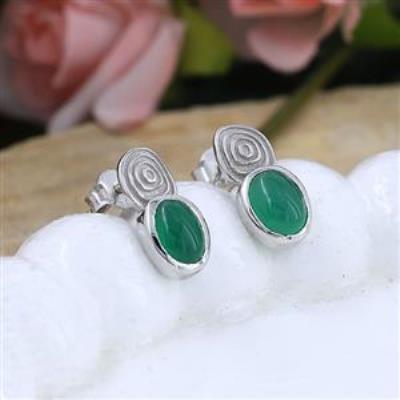 925 Silver Handcrafted Spiral Design Gemstone Stud Earrings Minimalistic Jewelry Suppliers | Akrati Jewels Inc