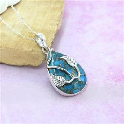 925 Sterling Silver Pear Shape Leaf Wire Wrapped Pendant Jewelry Wholesaler  | Akrati Jewels Inc