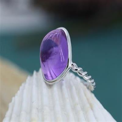 925 Sterling Silver Amethyst Twisted Band Ring | Akrati Jewels Inc