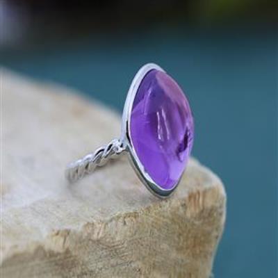 925 Sterling Silver Amethyst Twisted Band Ring | Akrati Jewels Inc