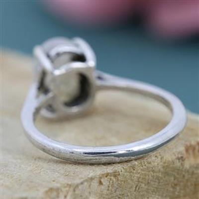 Natural Moonstone 925 Sterling Silver Ring Fine Jewelry | Akrati Jewels Inc