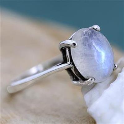 Natural Moonstone 925 Sterling Silver Ring Fine Jewelry | Akrati Jewels Inc