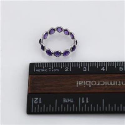925 Sterling Silver Full Eternity Amethyst Band Ring Handmade Jewelry Manufacturer | Akrati Jewels Inc