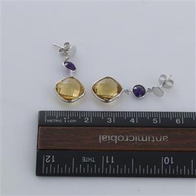 925 Sterling Silver Two Stone Handmade Dangle Earring Fine Jewelry Manufacturer | Akrati Jewels Inc