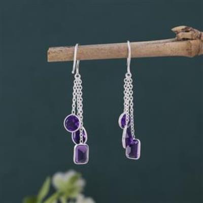 925 Sterling Silver Amethyst Fall Drop Dangle Earring Jewelry Manufacturer | Akrati Jewels Inc