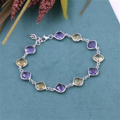 925 Sterling Silver Cushion Bracelet Handmade Fine Jewelry Exporter | Akrati Jewels Inc