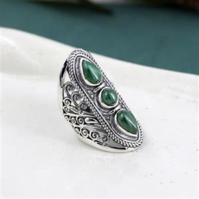 925 Sterling Silver Three Stone Filigree Ring Fine Jewelry Wholesaler Supplier | Akrati Jewels Inc