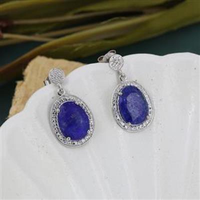 Classic Luxury Lapis Lazuli Gemstone 925 Silver Stud Dangle Earrings Jewellery Distributor  | Akrati Jewels Inc