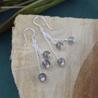 Buy Blue Flash Labradorite Bead Drop Dangling Handmade Earring Fine Jewellery Distributor | Akrati Jewels Inc