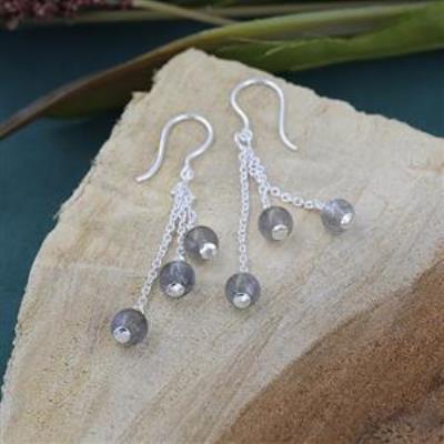 Buy Blue Flash Labradorite Bead Drop Dangling Handmade Earring Fine Jewellery Distributor | Akrati Jewels Inc