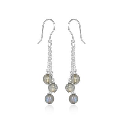 Buy Blue Flash Labradorite Bead Drop Dangling Handmade Earring Fine Jewellery Distributor 