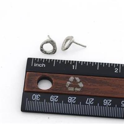 Minimalist Organic Circle 925 Silver Textured Stud Earrings Fine Jewelry Distrinutor | Akrati Jewels Inc