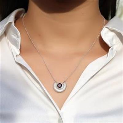 925 Sterling Silver Designer Red Garnet Gemstone Necklace Bulk Fine Jewellery Wholesaler | Akrati Jewels Inc