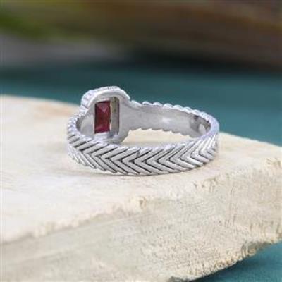 925 Sterling Silver Textured Chevron Design Band Ring Handcrafted Birthstone Jewellery Supplier  | Akrati Jewels Inc