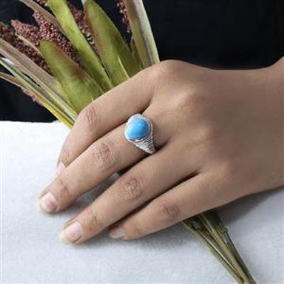 925 Sterling Silver Natural Turquoise Birthstone Dome Statement Band Ring Jewelry Supplier | Akrati Jewels Inc