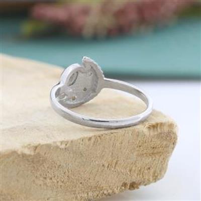 Minimalist Oval Moon Design Gemstone Handmade 925 Sterling Silver Ring Jewelry Wholesaler | Akrati Jewels Inc