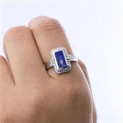925 Sterling Silver Natural Baguette Gemstone Boho Ring For Girls Fine Jewelry Supplier | Akrati Jewels Inc