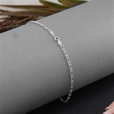 Pure 925 Sterling Silver Figaro Chain Fine Jewelry Manufacturer 3.1 MM | Akrati Jewels Inc