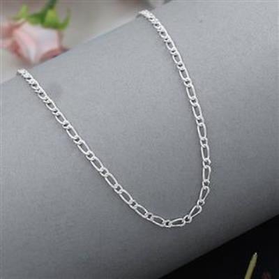 Pure 925 Sterling Silver Figaro Chain Fine Jewelry Manufacturer 3.1 MM | Akrati Jewels Inc