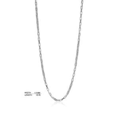 925 Sterling Silver Rectangle Link Box Chain Bulk Jewelry Supplier 1.5 MM | Akrati Jewels Inc