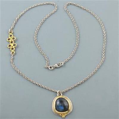 Labradorite Gemstone Gold Plated Silver Necklace | Akrati Jewels Inc