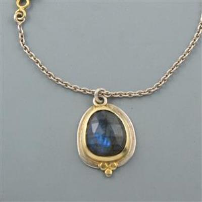 Labradorite Gemstone Gold Plated Silver Necklace | Akrati Jewels Inc