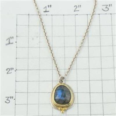 Labradorite Gemstone Gold Plated Silver Necklace | Akrati Jewels Inc