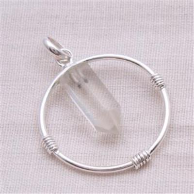 Healing Crystal Quartz Pendant 925 Sterling Silver Jewelry | Akrati Jewels Inc