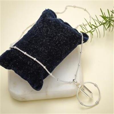 Healing Crystal Quartz Pendant 925 Sterling Silver Jewelry | Akrati Jewels Inc