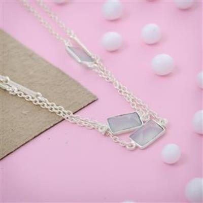Aqua Chalcedony Sterling Silver Necklace | Akrati Jewels Inc