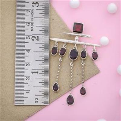 Red Garnet Gemstone Silver Jewelry Necklace | Akrati Jewels Inc