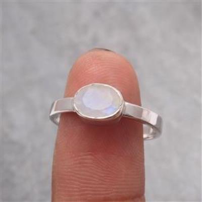 Eternity Moonstone Sterling Silver Ring | Akrati Jewels Inc
