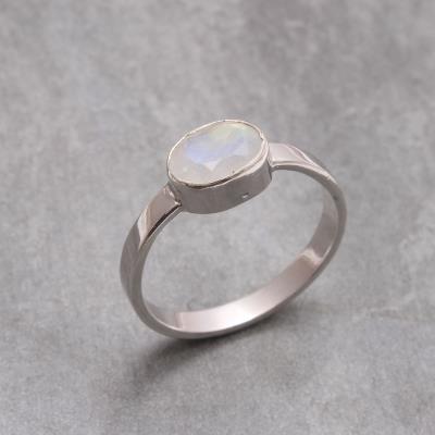 Eternity Moonstone Sterling Silver Ring | Akrati Jewels Inc