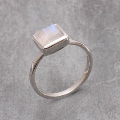 Sterling Silver Moonstone Gemstone Ring | Akrati Jewels Inc