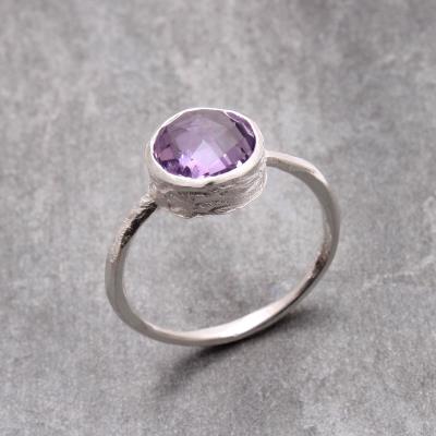 Amethyst Gemstone Sterling Silver Fine Ring | Akrati Jewels Inc