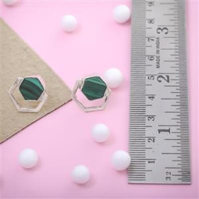 Malachite Gemstone Silver Stud Earring | Akrati Jewels Inc