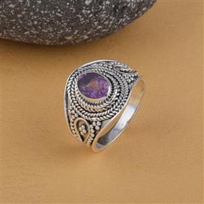 925 Sterling Silver Amethyst Ring Jewelry from India wholesale | Akrati Jewels Inc