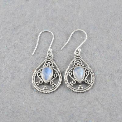 South west moonstone Silver Earring Handmade Jewelry | Akrati Jewels Inc