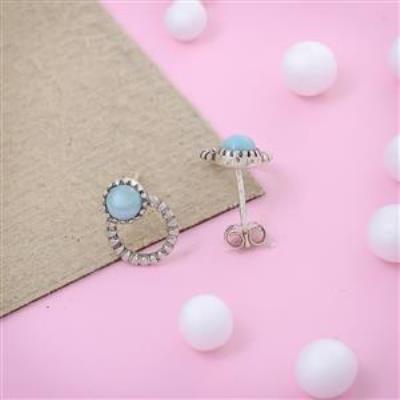 Larimar Gemstone 925 Sterling Stud Earring | Akrati Jewels Inc