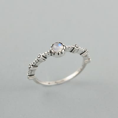 Fine Work Sterling Silver Gemstone Ring Moonstone Jewelry | Akrati Jewels Inc
